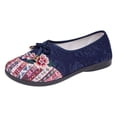thumbnail image 4 of Rokment Womens Vintage Flower Embroidered Ballet Flat Mary Jane Walking Shoes Boho Retro Comfortable Casual Wide Toe Orthopedic Wedge Dress Loafers for Beach Travel Blue Size 8, 4 of 5