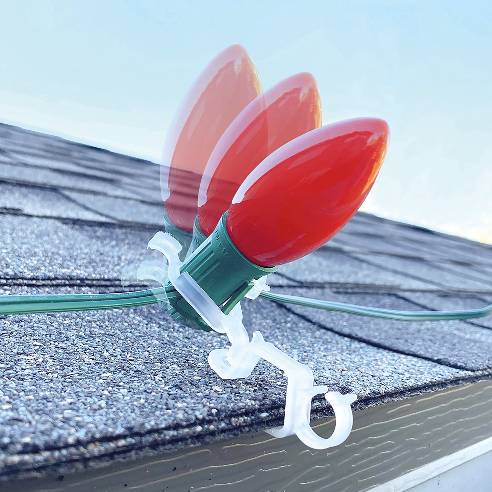 Multi-Directional Gutter/Shingle Christmas Light Clips, Clear, 50 Count, by Holiday Time