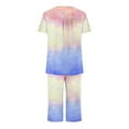 thumbnail image 3 of Wancir Women Pajama Sets Two-Piece Nightwear Short Sleeve Sleepwear 1/4 Button Down Pj Lounge Sets with Long Pants, 3 of 6