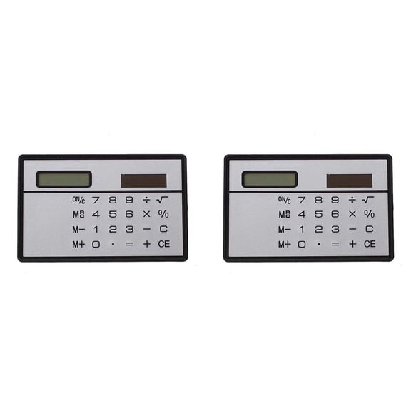 2X Solar Power Credit Card Sized Pocket Calculator