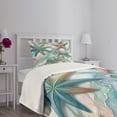 thumbnail image 3 of Ambesonne Coastal Quilted Bedspread Set 2 Pcs, Starfish and Sea Turtles, Twin Size, Blue Grey Seafoam and Coral, 3 of 4