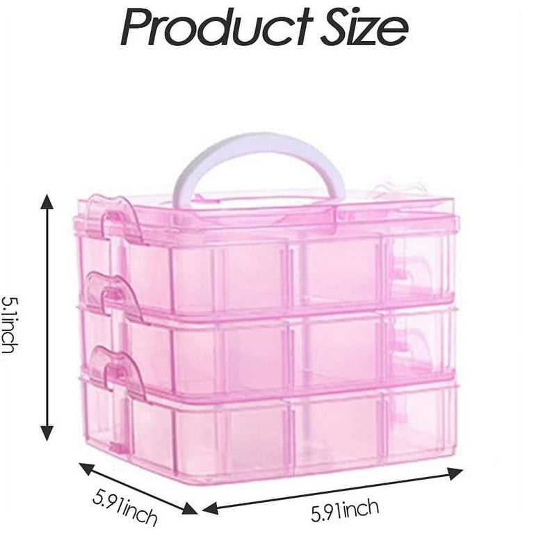  Sooyee Bead Organizer,3-Tier Craft Organizers and  Storage,Stackable Storage Containers with 30 Compartments Dividers for  Washi Tape,Toy, Nail,Art Supplies, Fishing Tackle, Pink : Arts, Crafts &  Sewing