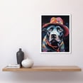 thumbnail image 2 of Pit Bull Terrier Dog Red Cowboy Hat Portrait Art Print Framed Poster Wall Decor 12x16 inch, 2 of 5