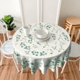 thumbnail image 5 of Spring Summer Round Tablecloth 60x60 Inch Watercolor Green Eucalyptus Leaf Floral Decorative Table Cloth Washable Polyester Fabric Farmhouse Holiday Tablecloths for Home Kitchen Party Dinner Decor, 5 of 6