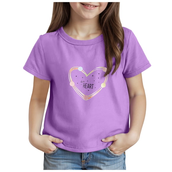 Akiihool Teen Girl Tops Girls Western Shirt Cowgirls Embroidered Country Concert T Shirt Graphic Horseback Rider Tassel Fringe Tee Tops (Purple,4-5 Years)