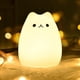 thumbnail image 3 of Lámpara de gato, luz nocturna GoLine Cute Kitty, regalos para mujeres, adolescentes, niñas, bebés, luces nocturnas para dormitorio de niños, lindas luces nocturnas de silicona con gatito navideño para, 3 of 4