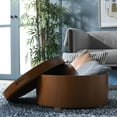 thumbnail image 4 of Safavieh Storage Round Wood Coffee Table, Walnut, 4 of 12