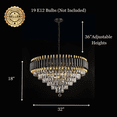thumbnail image 4 of Modern Crystal Chandelier lighting 19 lights Transitional design 32"x18" in Gold and Black color with original Crystals, 4 of 8