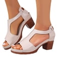 thumbnail image 6 of Wedges Sandals with Arch Support for Woman with Back Strap Comfy Lightweight Wide Width Low Heels Womens House Slippers Memory Foam Ankle Buckle Studded Fashion Sandals for Summer, 6 of 9