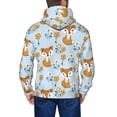 thumbnail image 5 of Zip Up Hoodies for Men - Cartoon Flower Fox Blue Long Sleeve Comfrt Men'S Fashion Hoodies & Sweatshirts, Jackets for Men Hoodies Pullover Clothing Clothes with Pouch, 5 of 5