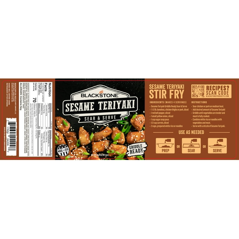 Blackstone Sweet Teriyaki Gourmet Seasoning Grilling Sauté Stir fry Meat  Fish +