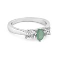 thumbnail image 2 of Mooneye 0.95 Ctw Emerald 925 Sterling Silver Three Stone Confession Mother's Day Gift Ring, 2 of 3