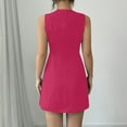 thumbnail image 5 of Htigea Women's Summer Dresses Sleeveless Bow Keyhole Neck Mini Dress Slim Fit Back Zipper Dress for Office Work Everyday Hot Pink,S, 5 of 7