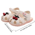 thumbnail image 4 of 1 par de sandalias de verano para niñas con dibujos animados y estampado de cerezas, transpirables (beige, talla 19, 14 cm, 8 EE. UU., 6,5 Reino Unido, 24 UE, 3,3405 pulgadas), 4 of 6