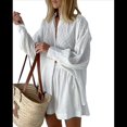 thumbnail image 3 of Conjunto de Dos Piezas para Mujer: Blusa Holgada de Larga Abullonada y Pantalones Cortos de Cintura Alta con Bolsillos Laterales. L, 3 of 8