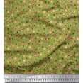 thumbnail image 1 of Soimoi Green Moss Georgette Fabric Leaves & Flower Print Sewing Fabric Yard 42 Inch Wide, 1 of 3