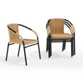 thumbnail image 2 of Emma + Oliver 4 Pack Beige Rattan Indoor-Outdoor Restaurant Stack Chair with Curved Back, 2 of 15
