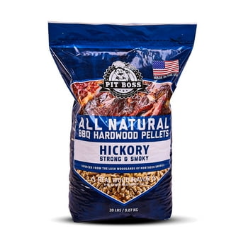 Pit Boss 100% All-Natural Hardwood Hickory BBQ Grilling Pellets, 20 Pound Bag