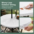 thumbnail image 5 of Round Outdoor Tablecloth with Umbrella Hole and Zipper, White Tablecloth with Elastic Waterproof, Modern Minimalist Pure Soild Color Patio Table Covers for 36" - 44" Picnic Pool Tables, 5 of 9