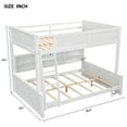 thumbnail image 2 of Harper & Bright Designs Full XL over Queen Bunk Bed with Storage Shelves, Solid Wood Bedframe with Cabinets & USB Ports, Antique White, 2 of 12