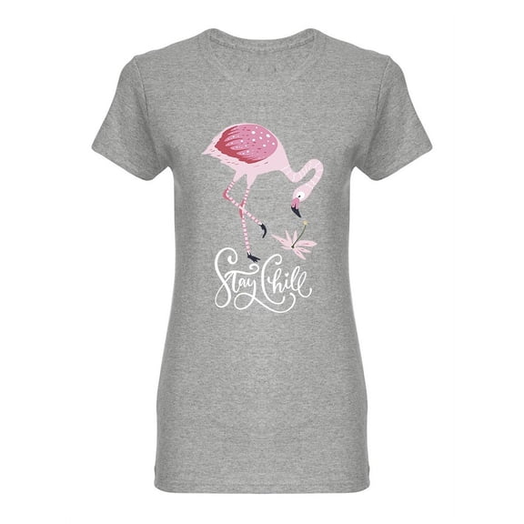 Stay Chill Pink Flamingo Shaped T-Shirt Women -Image by Shutterstock, Female Small