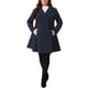 thumbnail image 2 of Abrigos de mujer de tallas grandes Agnes Orinda, abrigo de guisante de invierno de doble botonadura con solapa, abrigo tipo trench 4X azul oscuro, 2 of 5