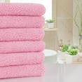 thumbnail image 3 of Unique Bargains 6-Pack 100% Cotton Absorbent Bathroom Towel Pink, 3 of 8
