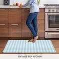 thumbnail image 5 of Aqua Blue Green Door Mat&nbsp;Indoor Outdoor Entrance, Non Slip Rug for Kitchen Bathroom Entryway Rug, Checkered Plaid Gingham Lattice Trellis Washable Doormat Floor Mat 20x31.5 Inch, 5 of 8