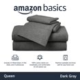 thumbnail image 2 of Juego de sábanas Amazon Basics de algodón Jersey Queen, gris oscuro, 2 of 4