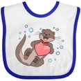 thumbnail image 3 of Inktastic Cute Smiling Valentine's Day Otter with Heart Boys or Girls Baby Bib, 3 of 4