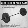 thumbnail image 3 of Barra Recta Olímpica 1.8 mts 2 Sujetadores Altera  BOZ0517 Para Discos 2" 600Lbs Fitness Negro, 3 of 9