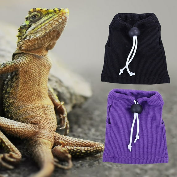 opvise Lizard Clothing Sleeveless Breathable Buckle Adjustment Dress Up Lizard T-Shirt Vest Top Pet Clothes Grey