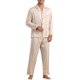 thumbnail image 5 of Pijamas casual de satén de manga larga a rayas para hombres de 2 piezas INSPIRE CHIC para el Día del Padre 2XL Champagne, 5 of 6
