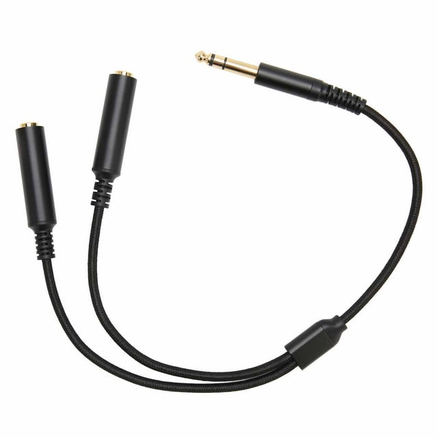 Capítulo Masculino de 6.35 mm Un cable de enchufe hurbra dual, cable de sonido divisor y proceso de wateJaje estable resistente 1/4 pulgadas con enchuffe de enchufe chapado dorado