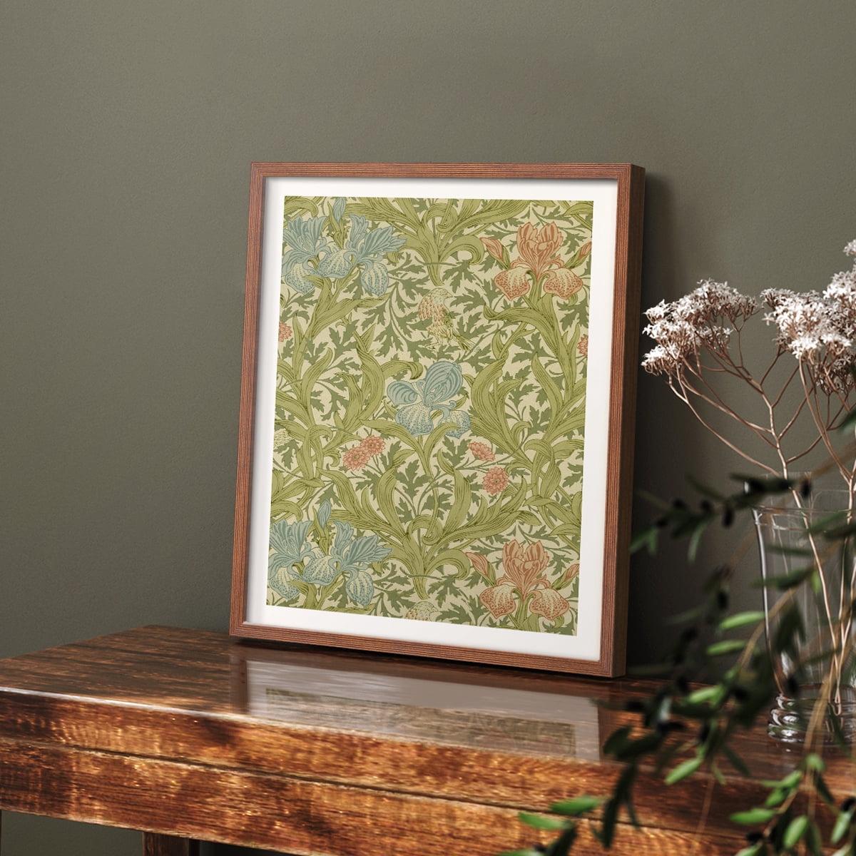 Vintage Abstract Print XXXVI - 10in. x 8in. Vintage Framed Print in Walnut Wood Frame