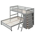 thumbnail image 6 of Harper & Bright Designs Twin Over Full Bunk Beds with Storage Drawers and Shelves, Wooden L-Shaped Bunk Beds for Bedroom, Gray, 6 of 9
