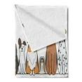 thumbnail image 2 of Dog Soft Flannel Fleece Blanket, Multicultural Dog Family in a Row from Back and Front Views Companionship Comic Art, Cozy Plush for Indoor and Outdoor Use, 50" x 60", Yellow Brown, by Ambesonne, 2 of 5