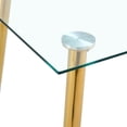 thumbnail image 4 of 47.24in Rectangle Glass Dining Table, Home Dining Table Large Size Dining Room Table with Tempered Glass Tabletop and Plating Metal Legs, Modern Style Table for Home, Kitchen, Dining Room (GoldenA), 4 of 7