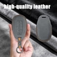 thumbnail image 4 of Key Fob Cover Compatible with Hyundai Elantra Kona Azera Santa Fe Veloster Venue Palisade 5-Button Handmade Leather Key Protector Keychain Case Holder Protector,Black, 4 of 8