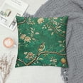 thumbnail image 2 of GOSMITH  Ink Painting Watercolor Birds Flowers Fruits Tree Green Decorative Lumbar Throw Pillow Cover Case Home Living Room Bed Sofa Car White, 2 of 5