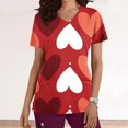 thumbnail image 1 of LSLJS Blouse à Manches Courtes Col en V pour Femmes, Uniforme de Travail, Impression Joyeuse Saint-Valentin avec Poche, Blouses Médicales pour Femmes, 1 of 5