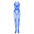 thumbnail image 3 of Levmjia Womens Halter Lace Bodystocking One Piece Lingerie Set Open Back Floral Mesh Nightwear Date Nights Solid Color Full Body Bodysuit Stretchy Soft, 3 of 3