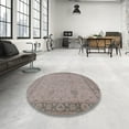 thumbnail image 4 of Ahgly Company Machine Washable Indoor Square Industrial Modern Rose Dust Purple Area Rugs, 5' Square, 4 of 7