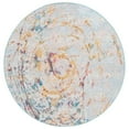 thumbnail image 2 of SAFAVIEH Barbados Braiden Abstract Indoor/Outdoor Area Rug, Light Blue/Yellow Rust, 6'6" x 6'6" Round, 2 of 3