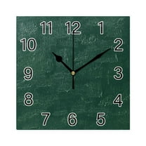 Ryvnso Dark Green Paint Wall Clock Square Silent Non-Ticking Battery Operated 7.78"