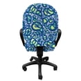 thumbnail image 3 of Paisley Office Chair Slipcover, Ocean Waves Like Design with Big and Small Raindrops Inspired Art, Protective Stretch Decorative Fabric Cover, Standard Size, Blue and Green, by Ambesonne, 3 of 5