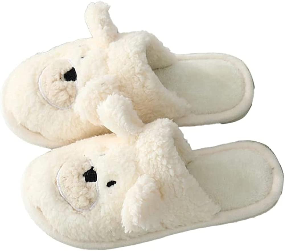 PIKADINGNIS Cute Animal Slippers for Women Men Fluffy Fur Soft Warm ...