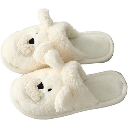 

DanceeMangoo Cute Animal Slippers for Women Men Fluffy Fur Soft Warm Anti-slip House Shoes Indoor Slippers