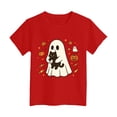 thumbnail image 6 of KPOPLK Halloween T-Shirt Toddler Girls Graphic Tee Tops Funny Letter Print Short Sleeve Shirt Fall Summer Top,Size 5-6 Years, 6 of 7