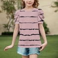 thumbnail image 2 of Fesfesfes Printed Fashion Blouse for Girls Round Neck Short Sleeve Casual Top Summer Spring Childrens Wear Daily School Birthday Party Outfit Soft Comfortable Play Blouse(Pink,8-9 Years), 2 of 4